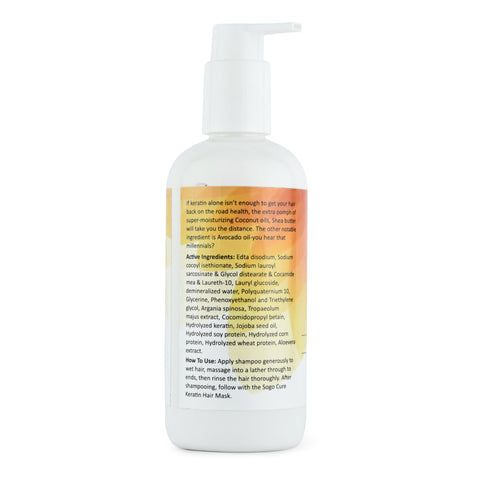 Professional Keratin Shampoo | Anti Dandruff Shampoo | For Hydrating and Smoothening With Coconut Oil, Shea Butter and Avocado Oil, 300 ml