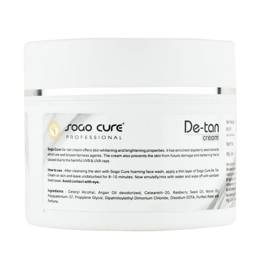 Natural Detan Cream | Tan Removal & Sun Damage Protection Infused with Argan oil, Raseberry seed oil, Monoi oil Ideal for All Skin  Detan Cream for Tan Removal