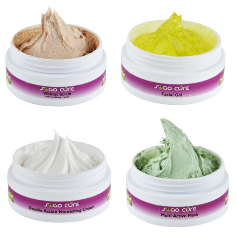 Aloe Vera Facial Kit | Improved Blood Circulation & Radiance| Nourishing cream ,Walnut scrub ,Facial gel, Multi active mask ,Fair lotion ,Skin Foam